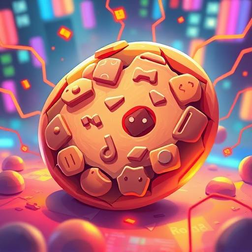 Illustration of a cookie with data flowing into it, symbolizing cookie data collection